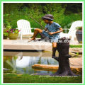 garden bronze life size figure statue of boy fishing for sale